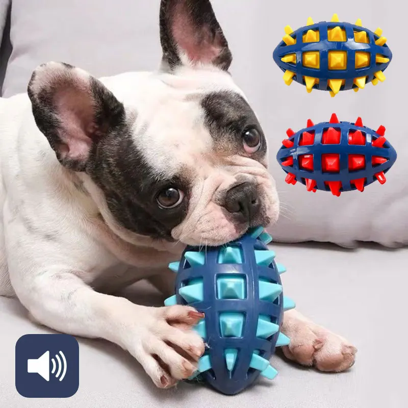Tpr Hond Klinkende Speelgoed Outdoor Voetbal Vormige Huisdier Producten Voor Grote Honden Interactieve Schone Tanden Puppy Accessoires Dropshipping