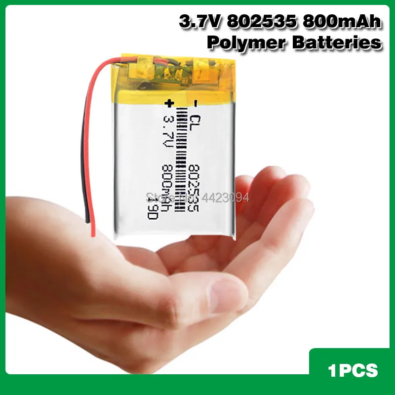800mah 3.7v 802535 polímero de lítio li-po bateria recarregável para bluetooth speaker mp5 gps dvd pda pda levou luz li-ion celular