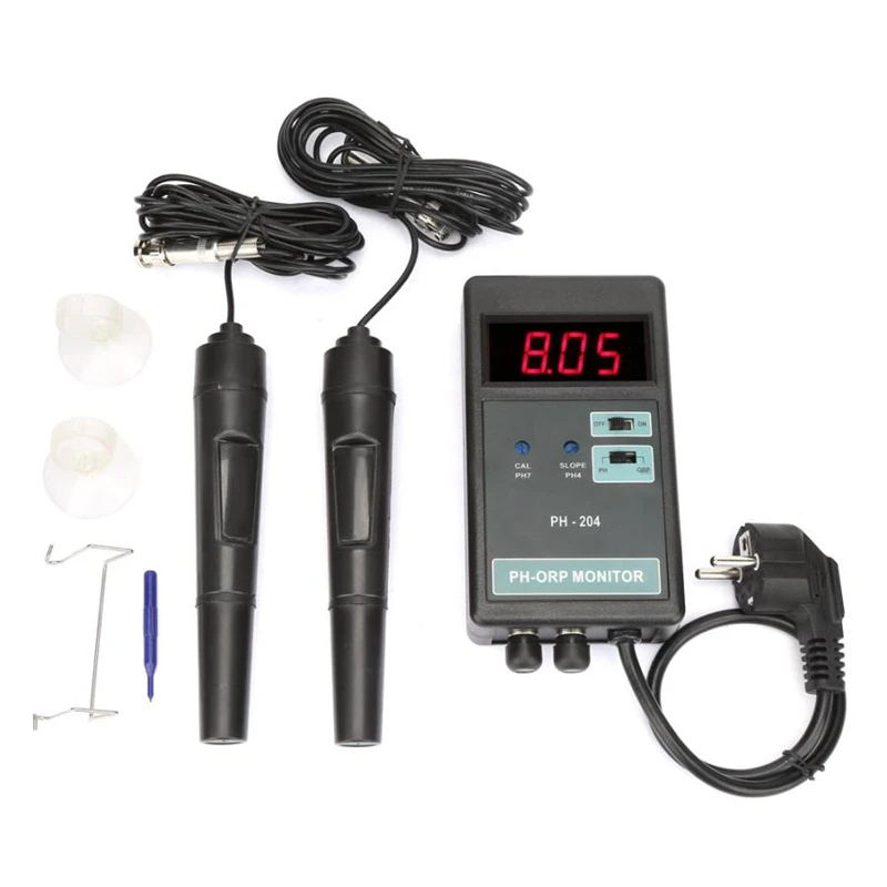 Digital PH ORP Monitor Accuracy Portable Online Water Quality pH Meter Aquariums ORP Tester ATC Data Lock Electrode Sensor