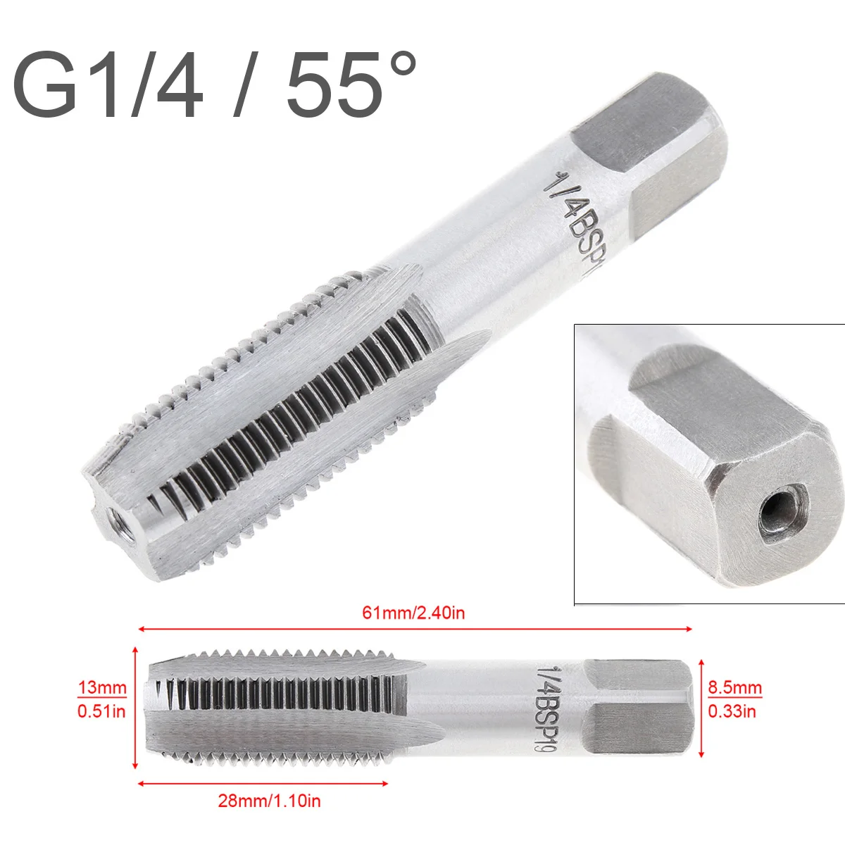 High Speed Steel Thread Tap G1 G1/2 G1/4 G3/4 G1/8 3/8 55 Degrees Attack Pipe Plate Hand Tapping Tool G Tap Repair Machine