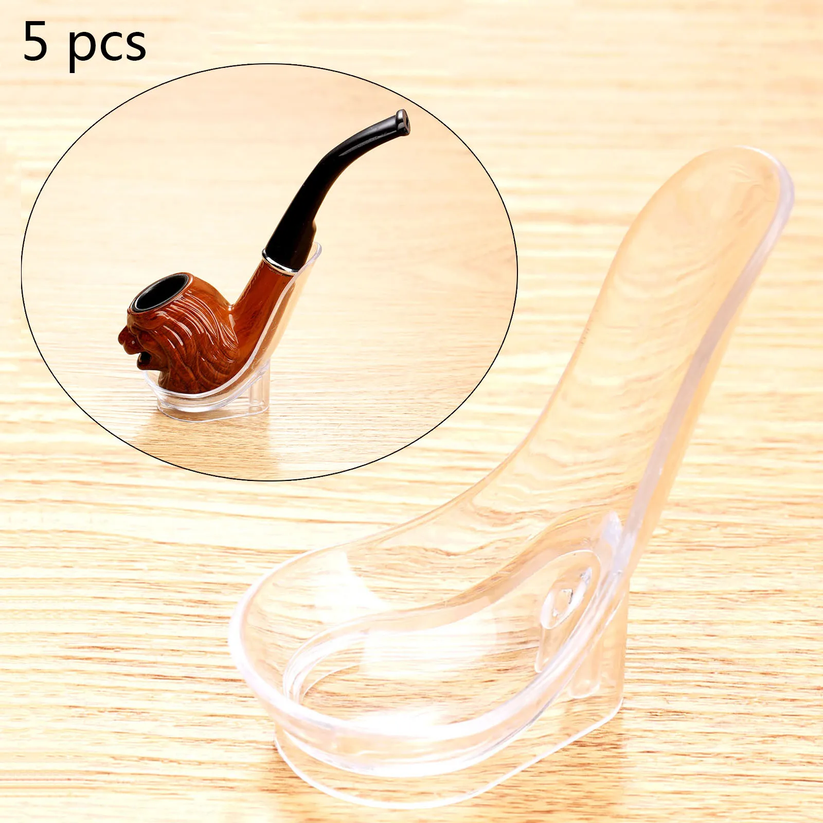 5pcs Pipe Rack Pipe Holder Portable Plastic Clear Spoon Pipe Stand Tobacco Pipe Smoking Tool Carrying Cigar Mini Gift Smoker