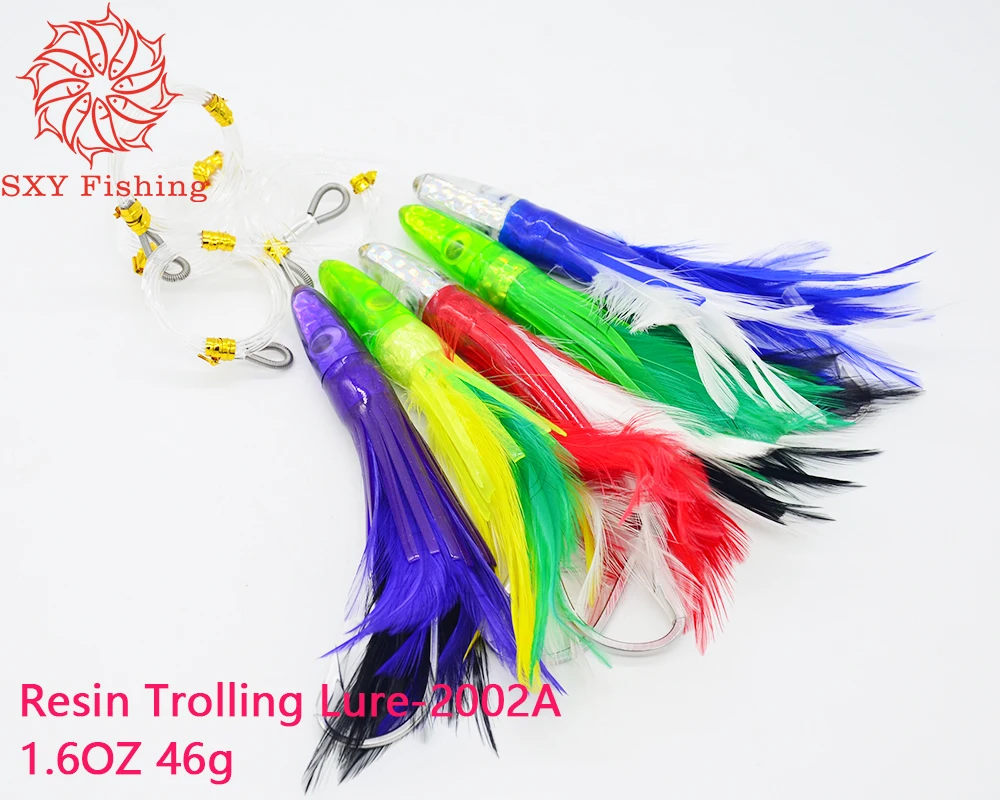 

SXY FISHING Resin Trolling Lure Tuna Feather fishing bait Sea bait Big gema Lure R2002A