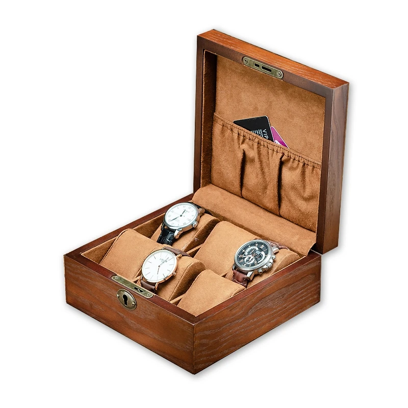 Luxury Wooden Watch Box Watch Holder Box for Watches Top Jewelry Organizer Box Grids Watch Organizer New Square