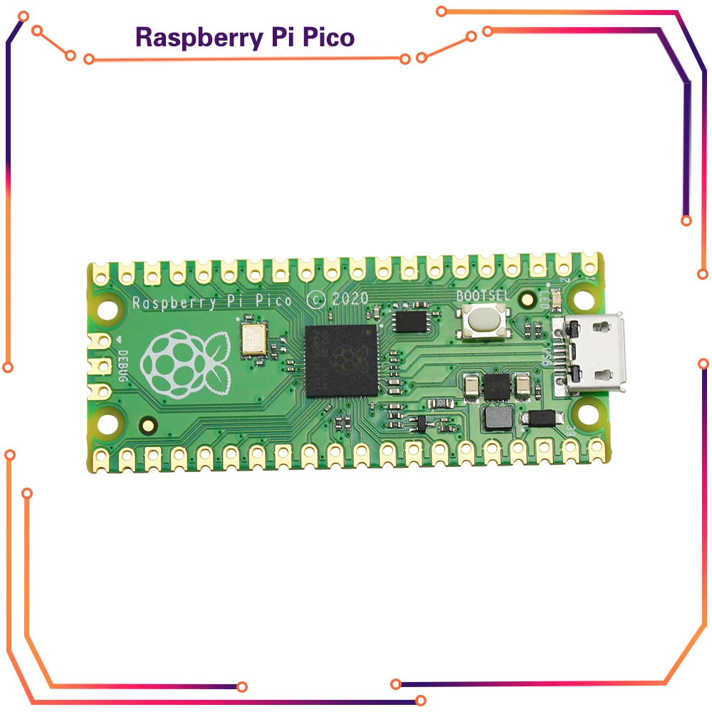 Official Raspberry Pi Pico Board RP2040 Dual-Core 264KB ARM Low-Power Microcomputers High-Performance Cortex-M0+ Processor