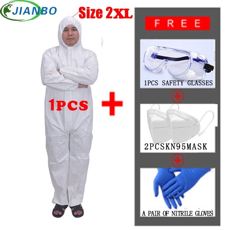 Chemical Protective Clothing Work Clothes Safety Uniform Overalls Men Coveralls Workwear Waterproof Prevents Dust Non-woven Suit