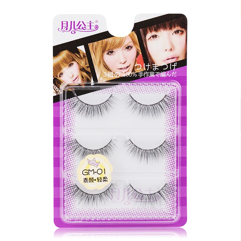 3 Pairs Natürliche Lange Handgemachte Falsche Wimpern Durchziehen Falschen Wimpern Japanischen Stil Wimpern Verlängerung Schönheit Make-Up-Tools