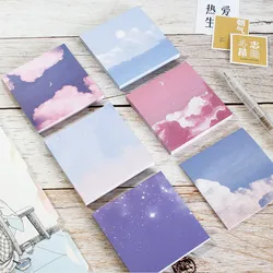 Bloc de notas con temática de la luna y las estrellas, pegatinas adhesivas de 8x8CM para álbum de recortes, Bloc de notas Kawaii para diario, 1 unidad, 80 hojas por paquete