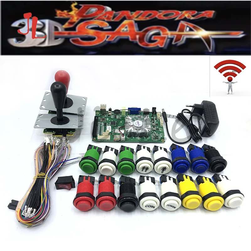 WiFi 4018 upgrad 4188 in 1 Arcade Game Baord Pandora 3d 2 players 5pin Joystick American Happ Style Push Button Retro Part