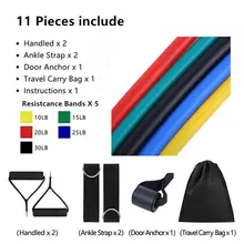 17pcs Resistance Bands Set for Fitness #2