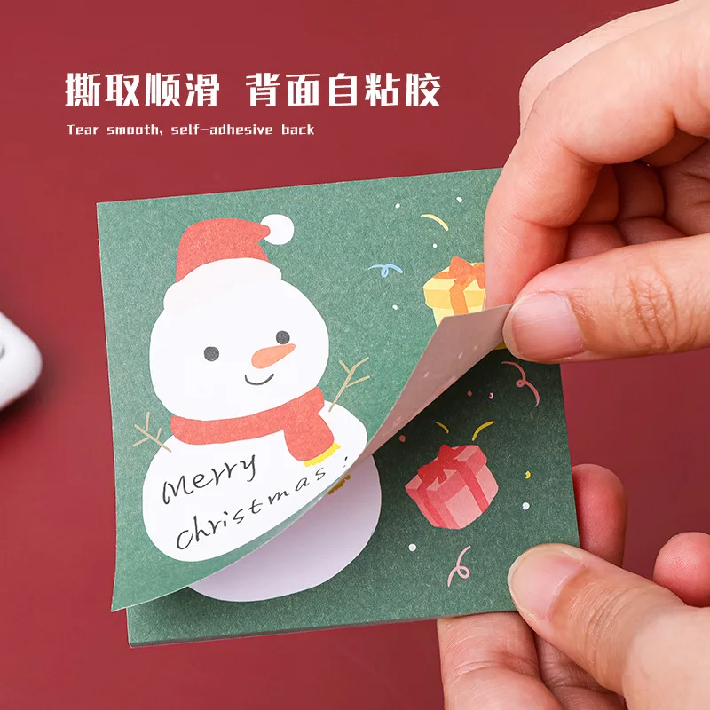 50 sheets Merry Christmas Memo Pad cute snowman Message Notes Decorative Notepad Note paper Memo Stationery Office Supplies