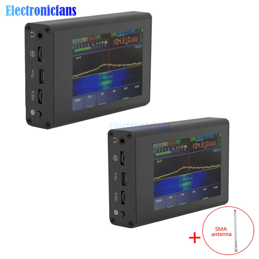 

50KHz-200MHz Malachite Receiver Malahit SDR Transceiver Receiver 3.5 Inch TFT Touch Screen Radio Network Analyzers with Antenna