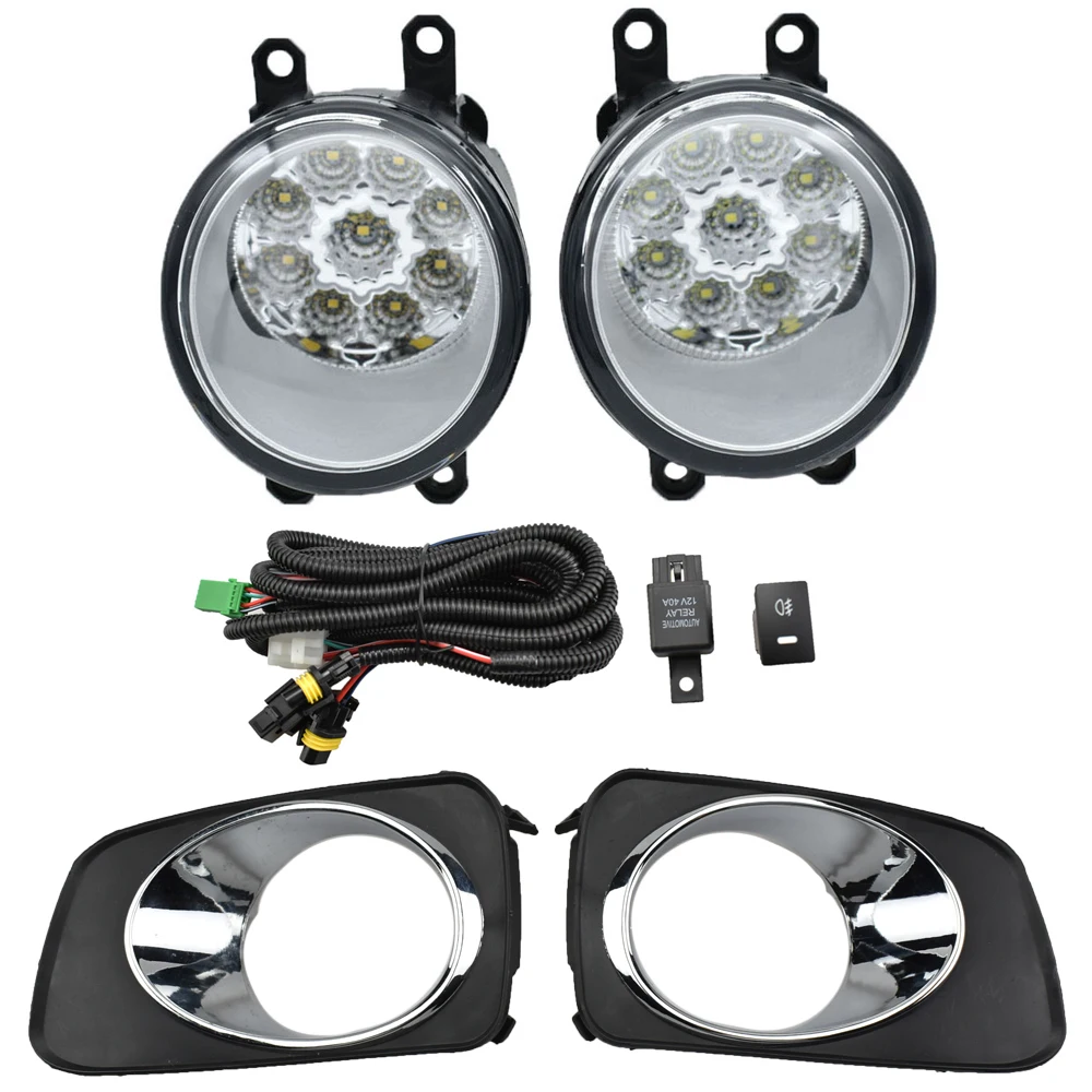 1 Pair Car Fog Lamp Assembly with Fog Light and Wire Relay Button for Toyota Corolla 2011 Japan Type Axio Fielder 2007