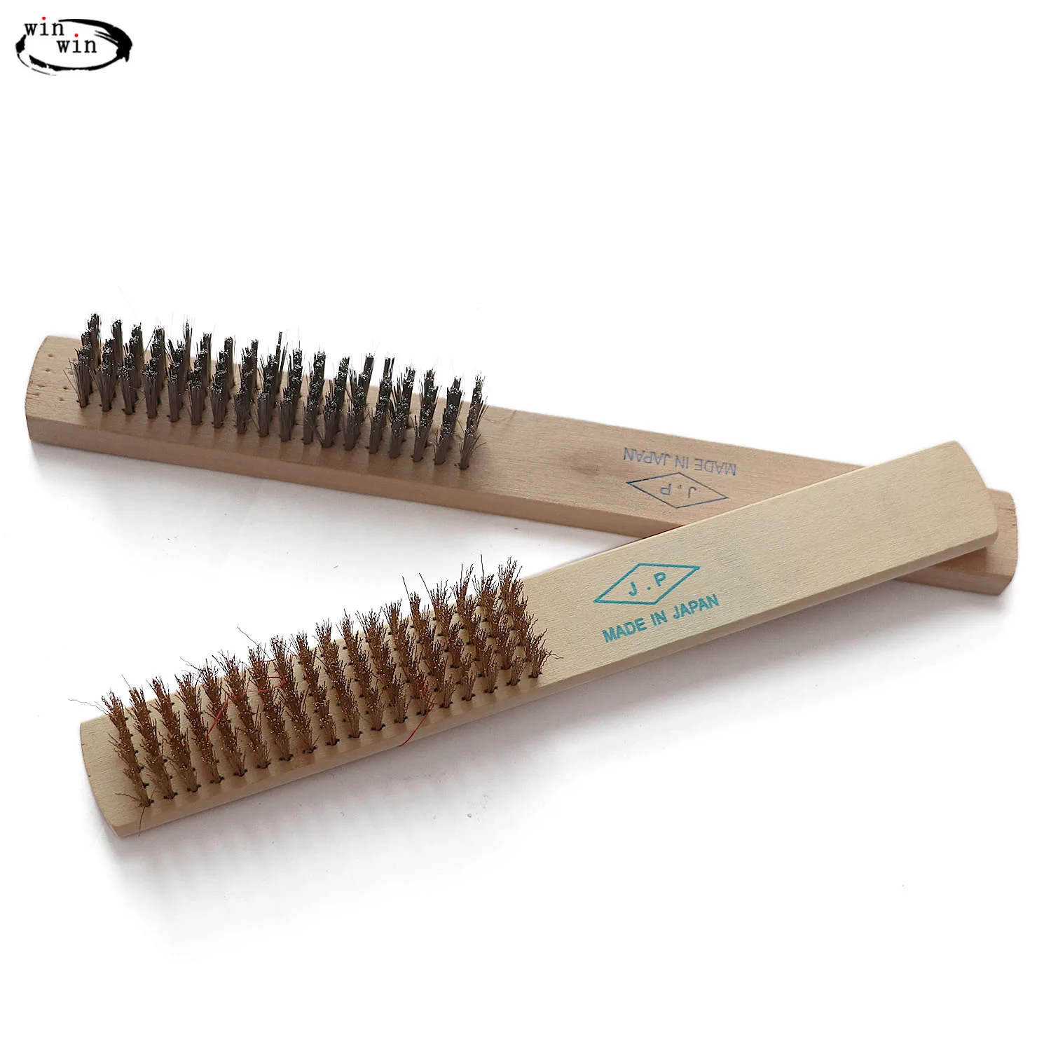 1 Piece Copper Wire Brush - Brass Wire Copper Brushes with Wooden Handle for Polishing or Surface Texture Removal on Soft Metals