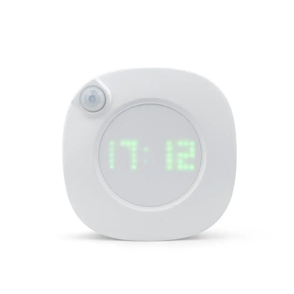 LED Wall Clock Night Light com Sensor de Movimento, USB Recarregável, Bateria, Quarto, Indução do Corpo Humano, Lâmpada Noturna, 360 Graus