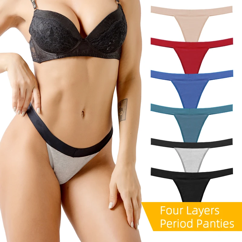 1Pcs T-back Period Panties Sexy Menstrual Underpants Sports Soft Leak Proof G-string Menstrual Thongs Women's Period Panties