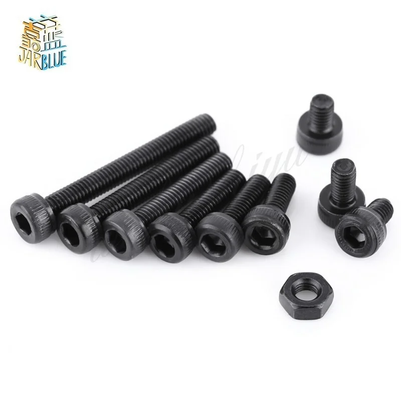 300pcs/set M2 M2.5 M3 Cap Head Hex Socket Bolt Screw Nut Assortment Set Alloy Steel Screw Fastener Hardware With Box