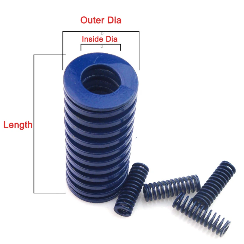 Molde de compressão, molde azul, molas de estampagem de carga, diâmetro externo 12mm, diâmetro interno 6mm, comprimento 20mm-100mm, para hardware, 1 peça