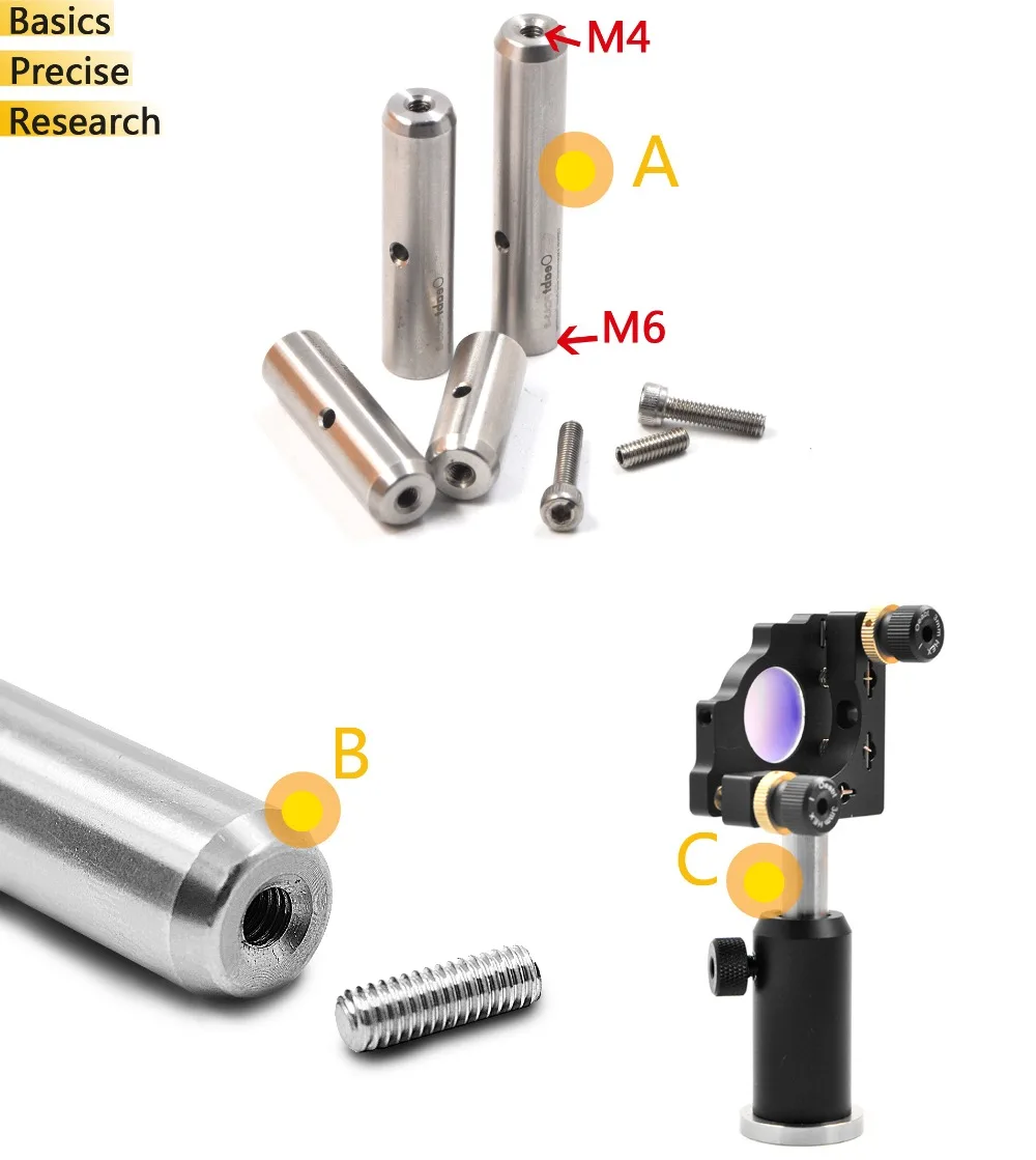 PCA-S/PCA-S1 Series Height 30-100mm Optional Stainless Steel Support Rod 12mm Lifting Adjustment Rod Optical Scientific Research