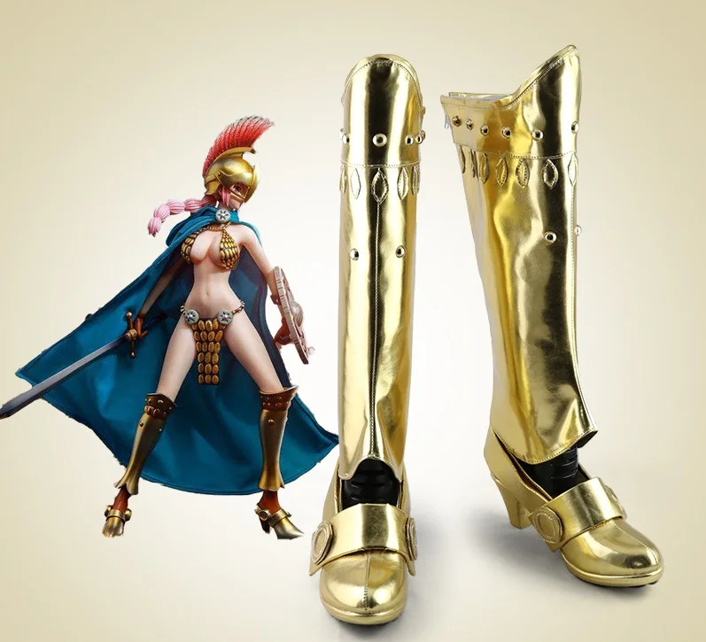 

Rebecca Cosplay Golden Boots Women Halloween Custom Made Shoes