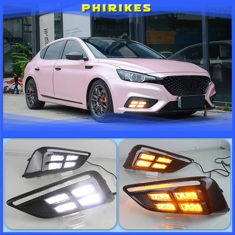 

For MG MG6 2017 2018 2019 LED DRL daytime running light with Dynamics moving flash turn signal and blue night light