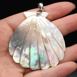 Natural Mother-of-pearl Art Pendants Scallop Shape Shell for Trendy Jewelry Making DIY Necklace Earrings Crafts