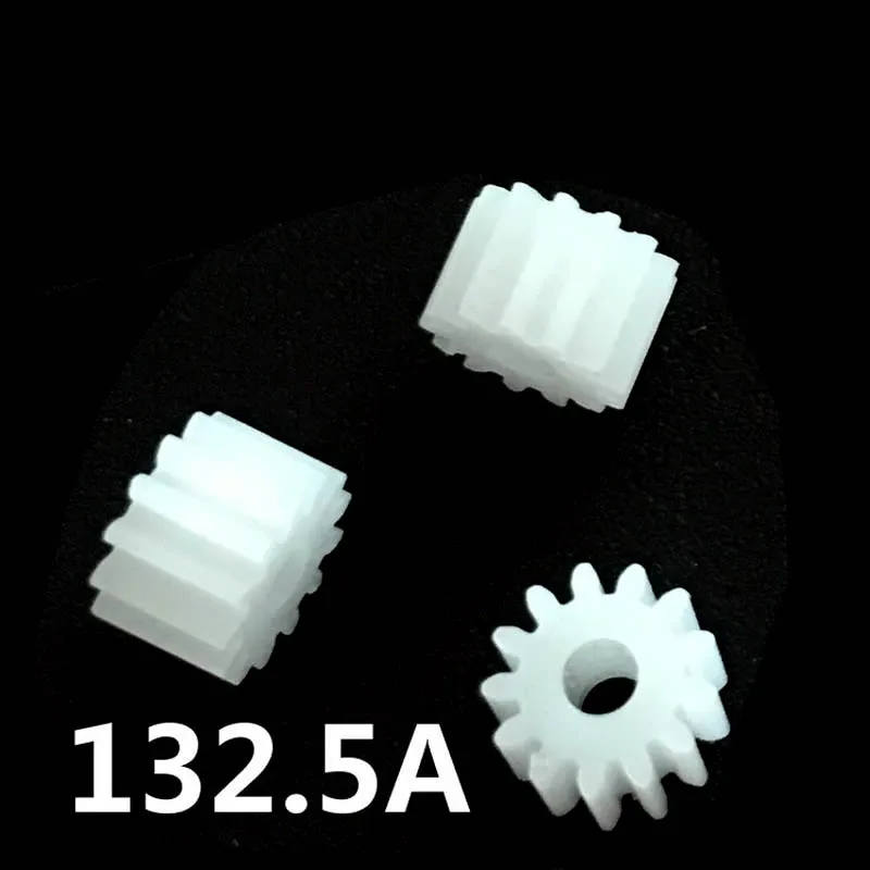 132A 132.5A Modulus 0.5 13 Teeth OD=7.5mm Hole= 2mm/ 2.5mm Shaft Tight POM Plastic Pinion Gear Toy Model Parts (100pcs/lot)