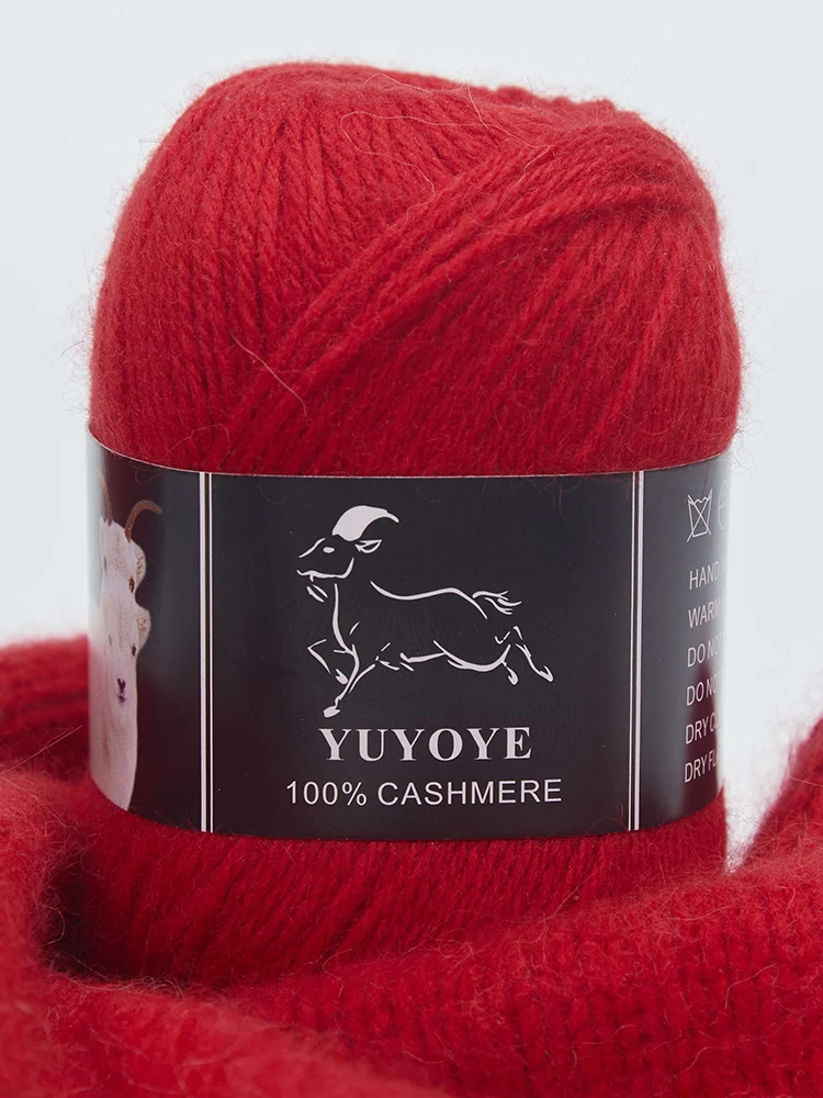 YUYOYE 100% Cashmere Yarn for Knitting 4-Ply Luxury Warm Lightweight Crochet Soft Hand-Knitting Yarn