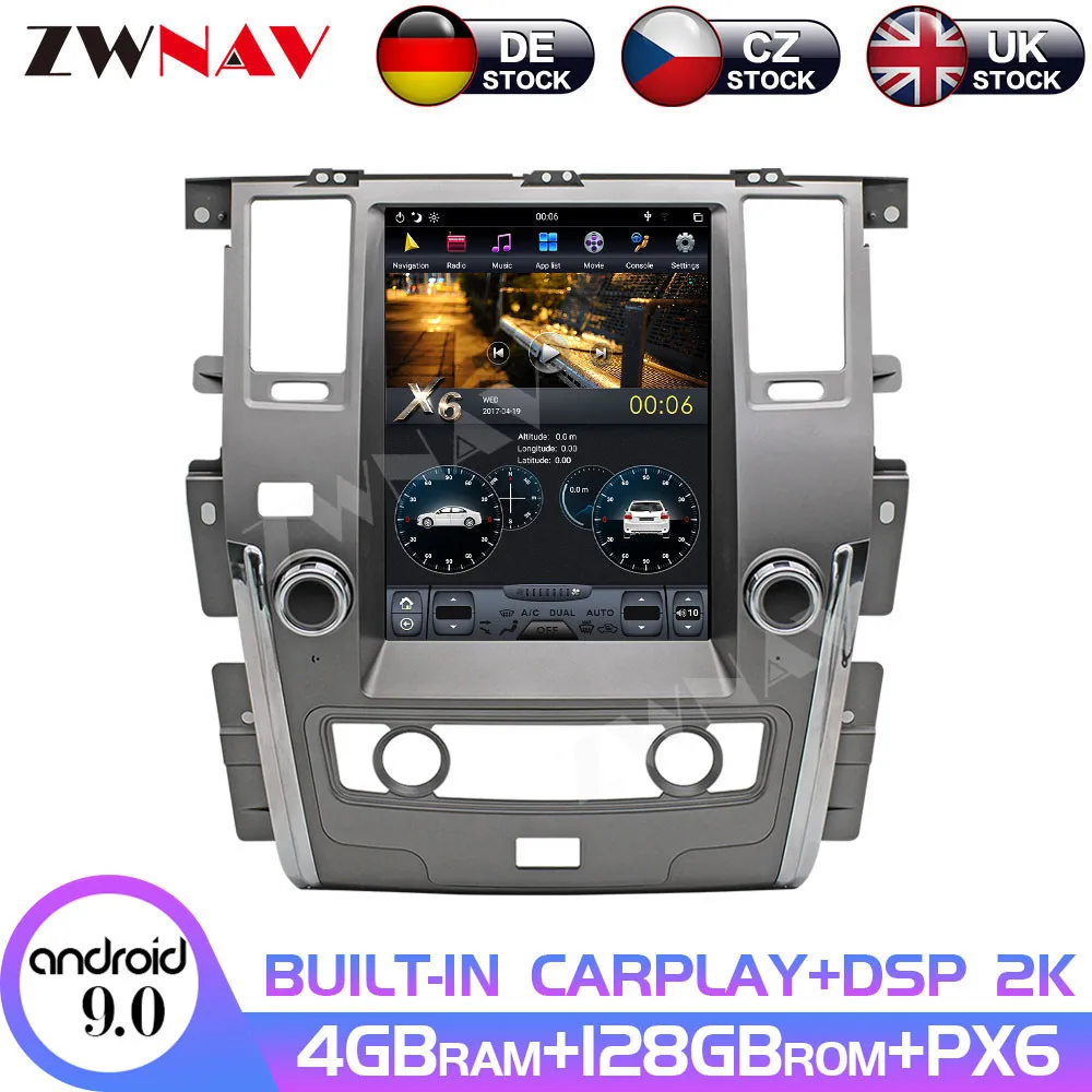 Android 9 128G For NISSAN PATROL 2010-2020 DSP Tesla Car GPS Navigation Multimedia Player Tape Recorder Head Unit No DVD Player