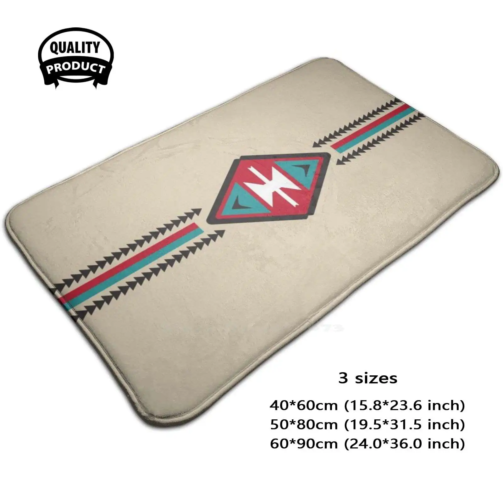 Southwestern Pattern Soft Cushion Home Carpet Door Mat Car Rug Original Indigenous Navajo Art Tribal Cowboy Historic Desert