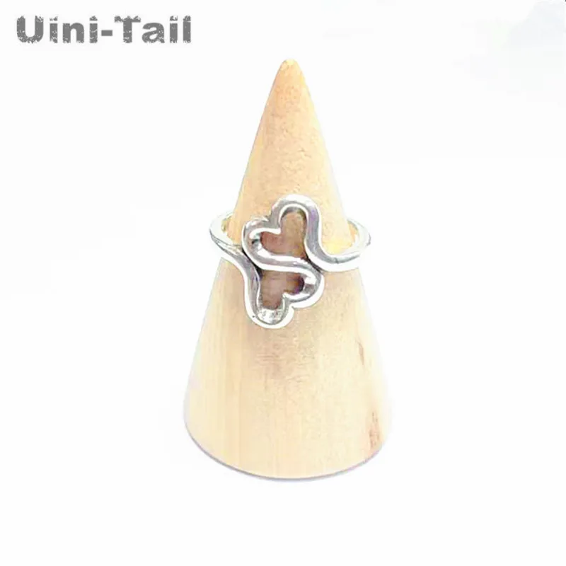 Uini-Tail 2019 new listing 925 Tibetan silver simple creative sweet heart-shaped open ring fashion small fresh open ring ED488