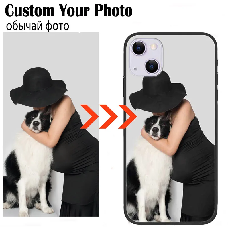 Custom Phone Cases For iphone 14 Pro Max 13 Mini 14 Plus Glass Silicone Cover Customized DIY Photo Personalized Pictures Fundas