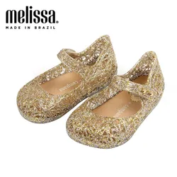 Spring Summer 2023 New Mini Melissas Bird's Nest Children's Jelly Shoes Baby Girls Shiny Jelly Sandals Kids Fragrant Beach Shoes