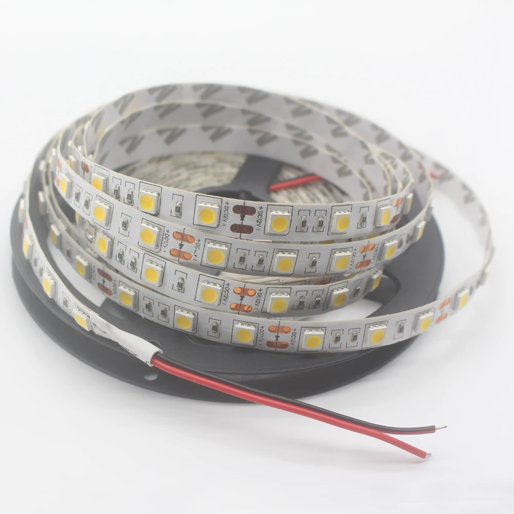 LED Strip 5050 DC 24V RGB WarmWhite 24 v 5 meter waterproof flexible Light stripe 60LED/MLed Tape Luces lamp Ribbon tv backlight