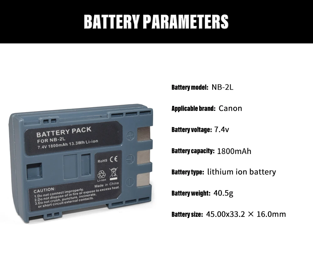 PALO NB-2L NB2L NB-2LH NB2LH 7.4V Li-ion Rechargeable Camera Battery for Canon Camera Powershot g9 s70 EOS 350D 400D Rebel xti