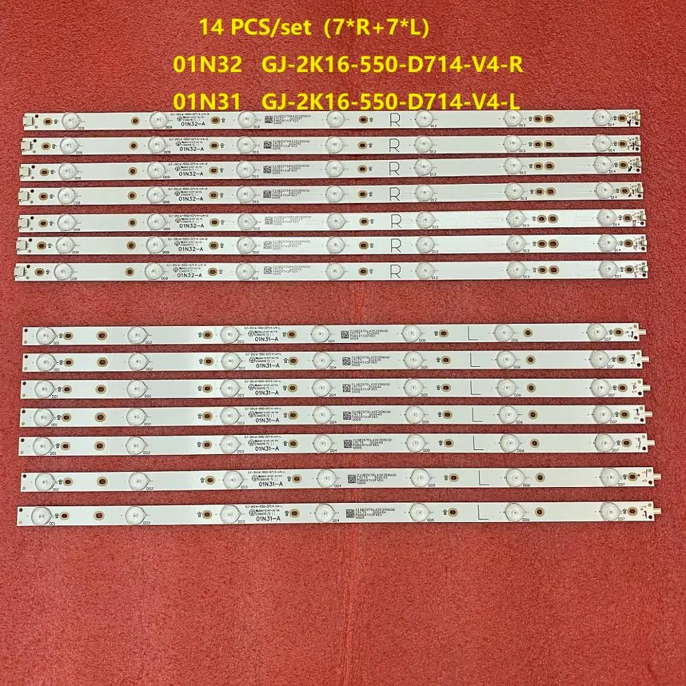 Tira de LED para 55PUS6452/12 55PUS6101 55PUH6101 55PUS6581 55PUS6561 55PUS6401 GJ-2K16-550-D714-S1-R L V4 LBM550M0701-KY-4 0 R L