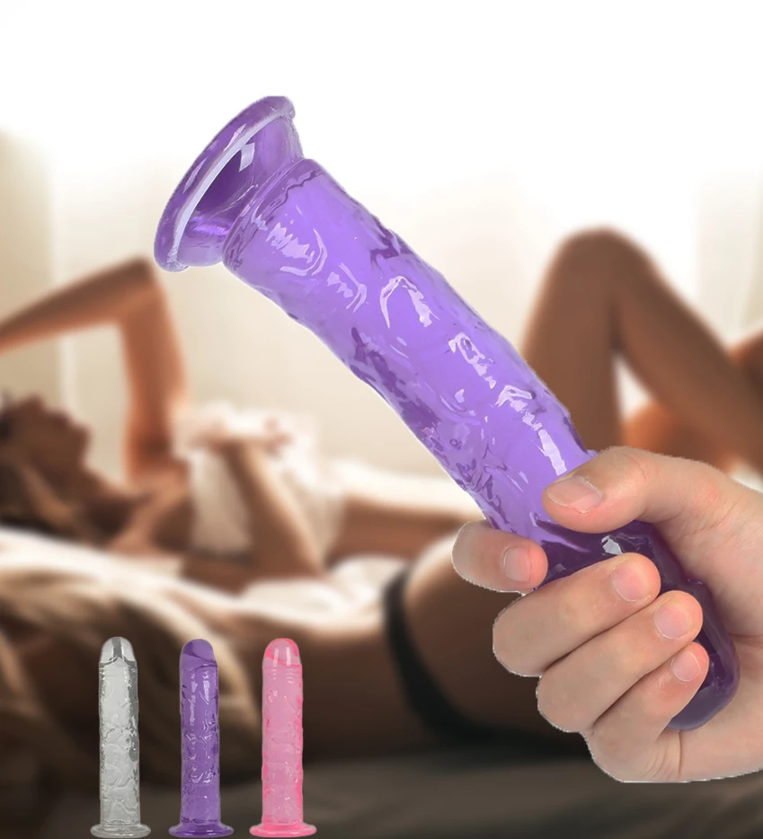 Consolador de gelatina suave erótico para mujer, tapón Anal, pene realista, ventosa fuerte, juguete de pene para adultos, punto G, orgasmo, Juguetes