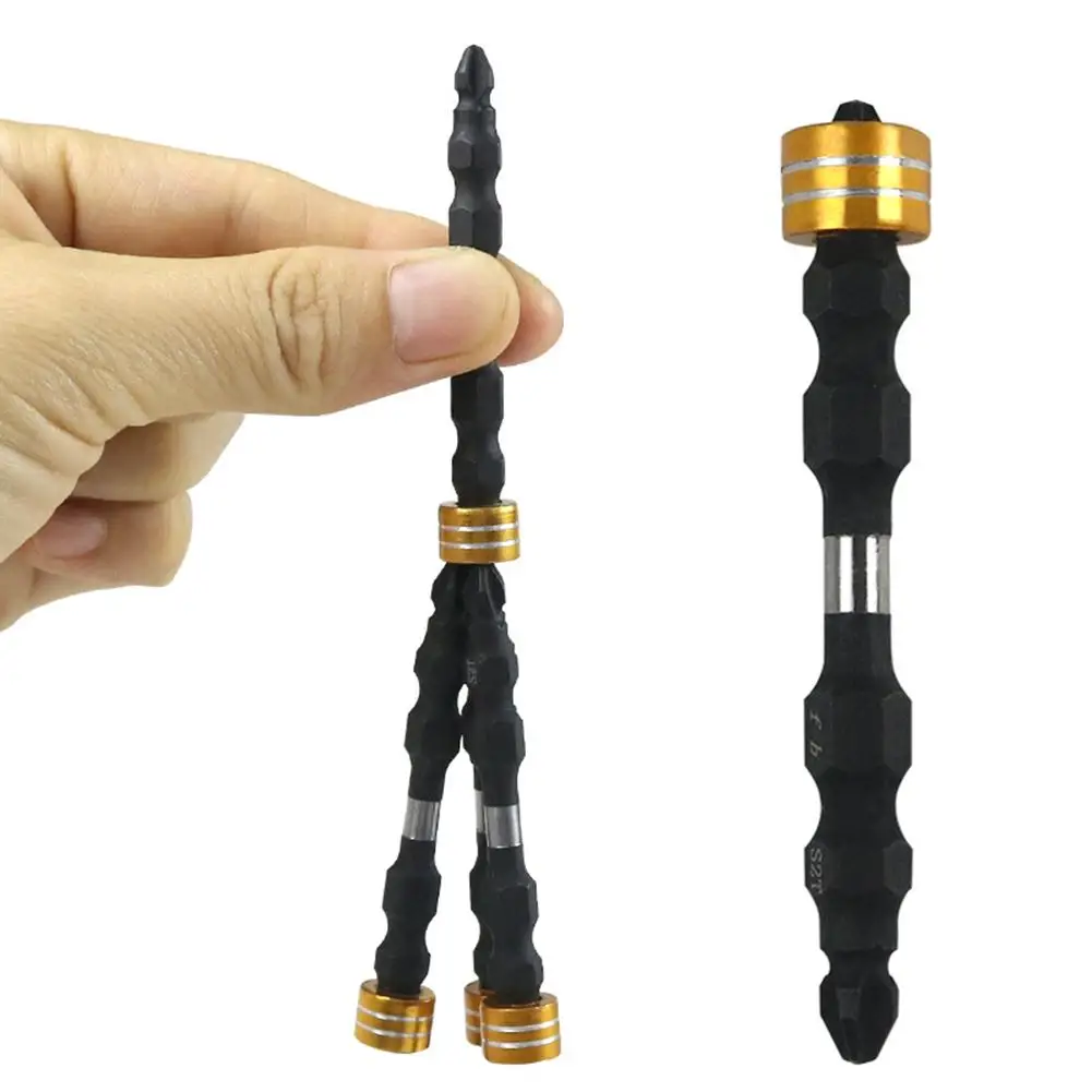 10PCS 1/4 Inch Hexagonal Shank with Magnetic Coil Screwdriver Bit Set Double-end Screwdriver Head Anti-slip