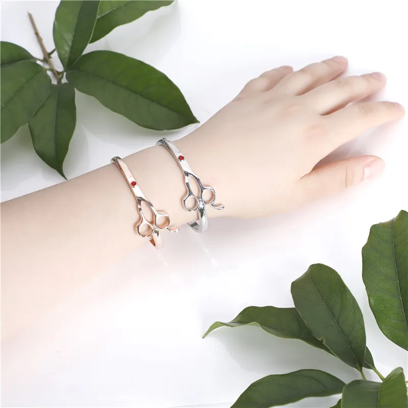 Fashion Barber use Women Bracelets & Bangles For Professional Hairdresser Designer Women Scissor Shape Bracelets