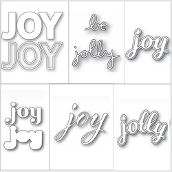 2022 New Arrival Metal English Jolly Word Letter Cutting Dies for Scrapbooking Greeting Card Making Joy Phrase Stencils