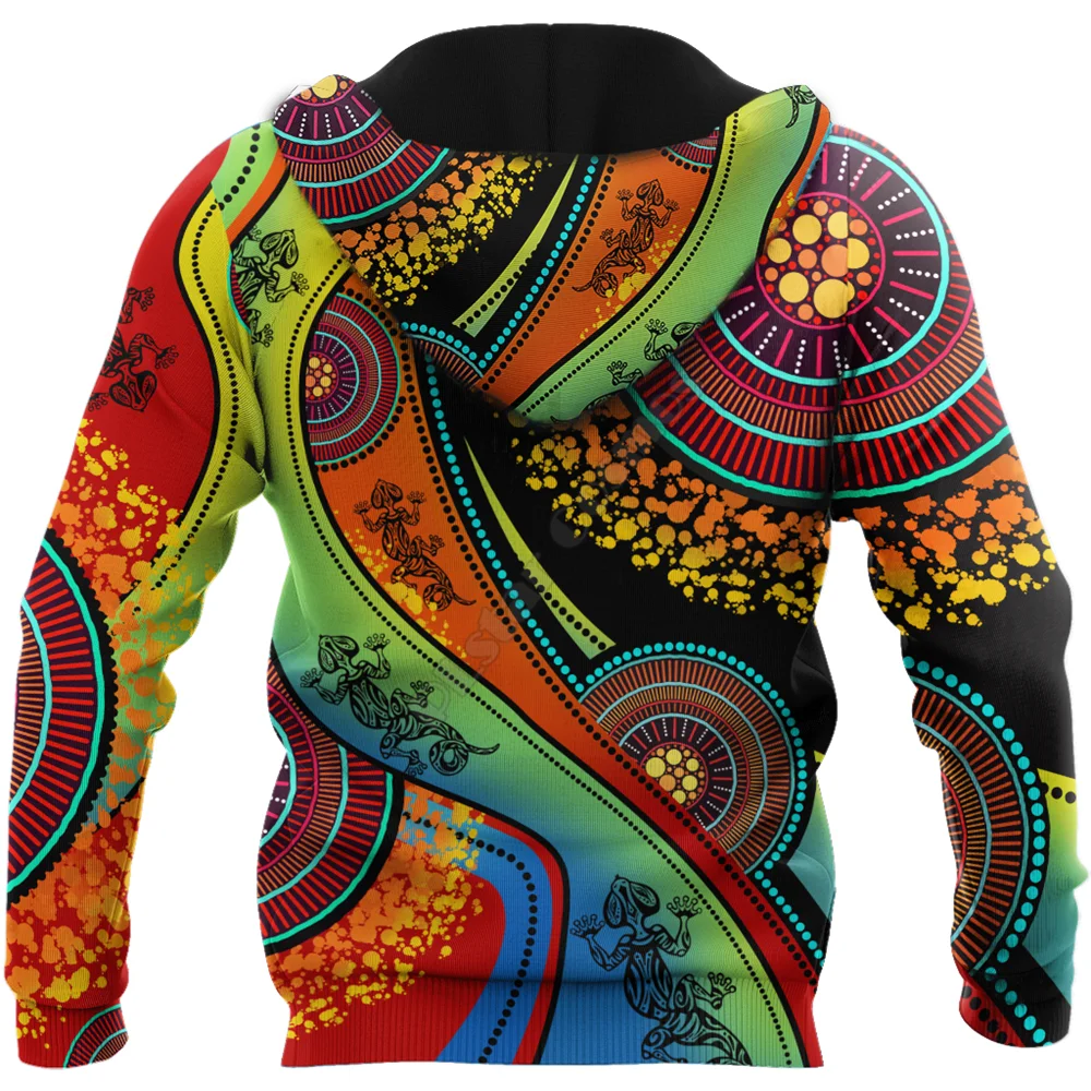 Aboriginal Australia Indigenous Lizard Painting Art 3D Sweatshirt zipper hoodies women For men Pullover Cosplay Costumes