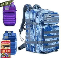 Mochila de asalto táctica para hombre, morral 3P EDC Molle para deportes al aire libre, escalada, caza, senderismo, Camping, Oxford, 45L, novedad