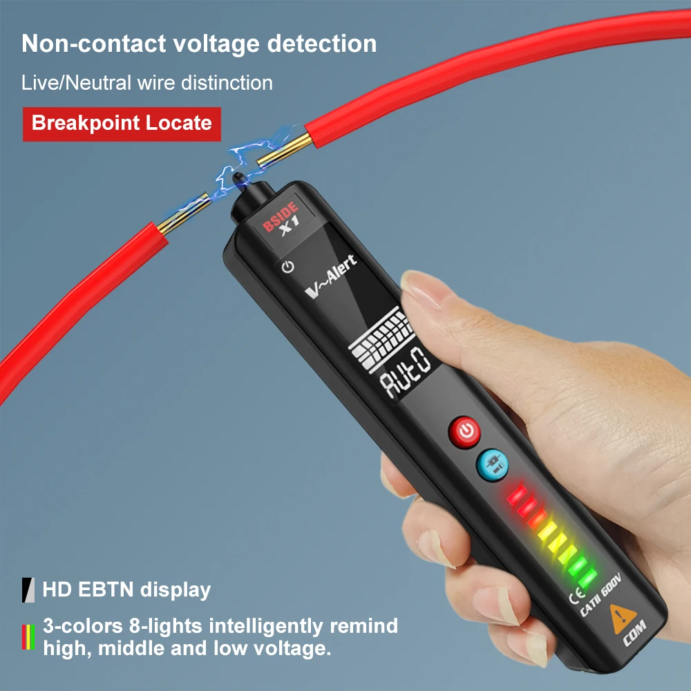 Bside.non-contact elektrické napětí detektor tester indikátor chytrý digitální multimetr elektrický krunýř pero NCV electroscope elektrický nástroje