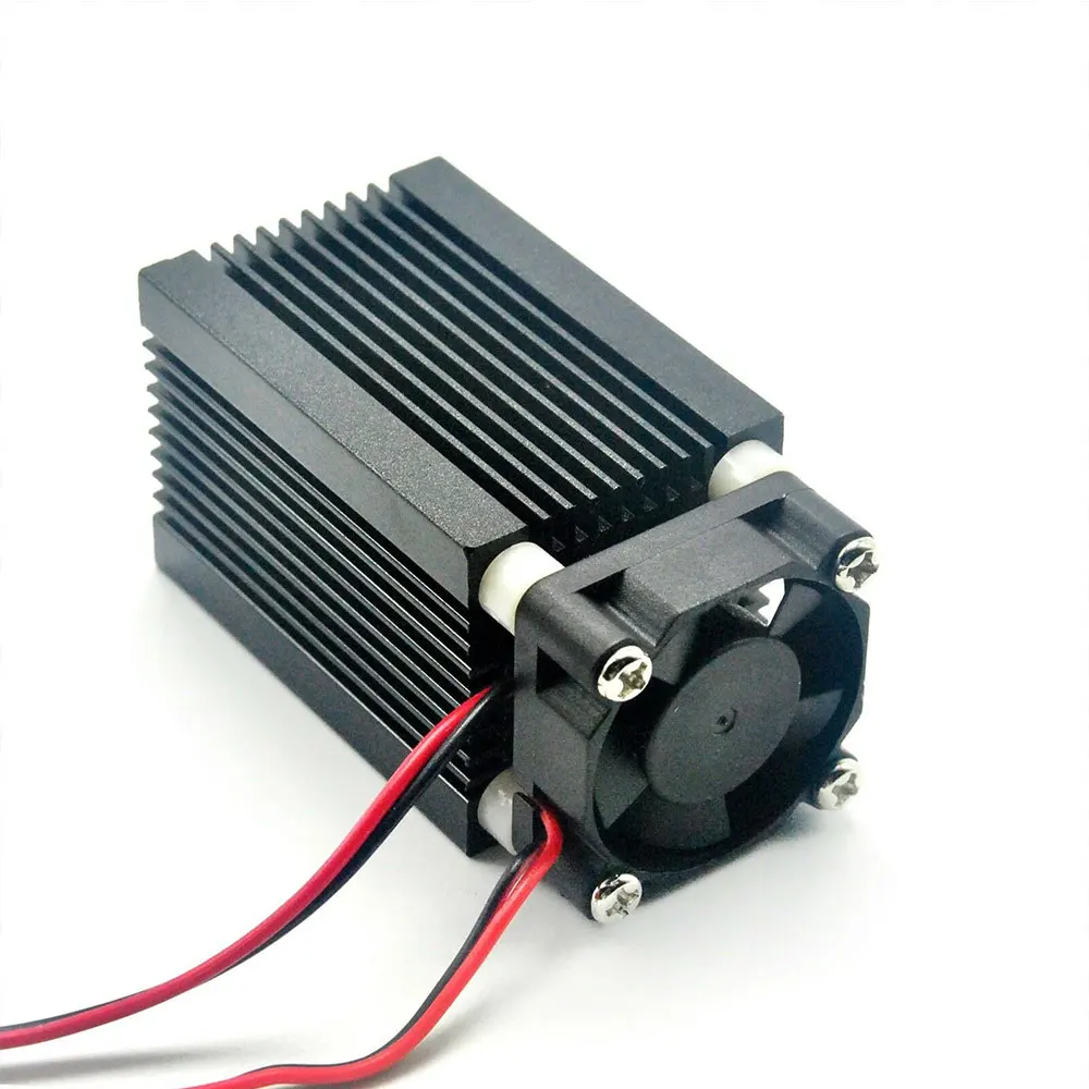 532nm 100mW Green Focusable Laser Module Focus Dot Point Lights w 12V Adapter Fan Driver TTL