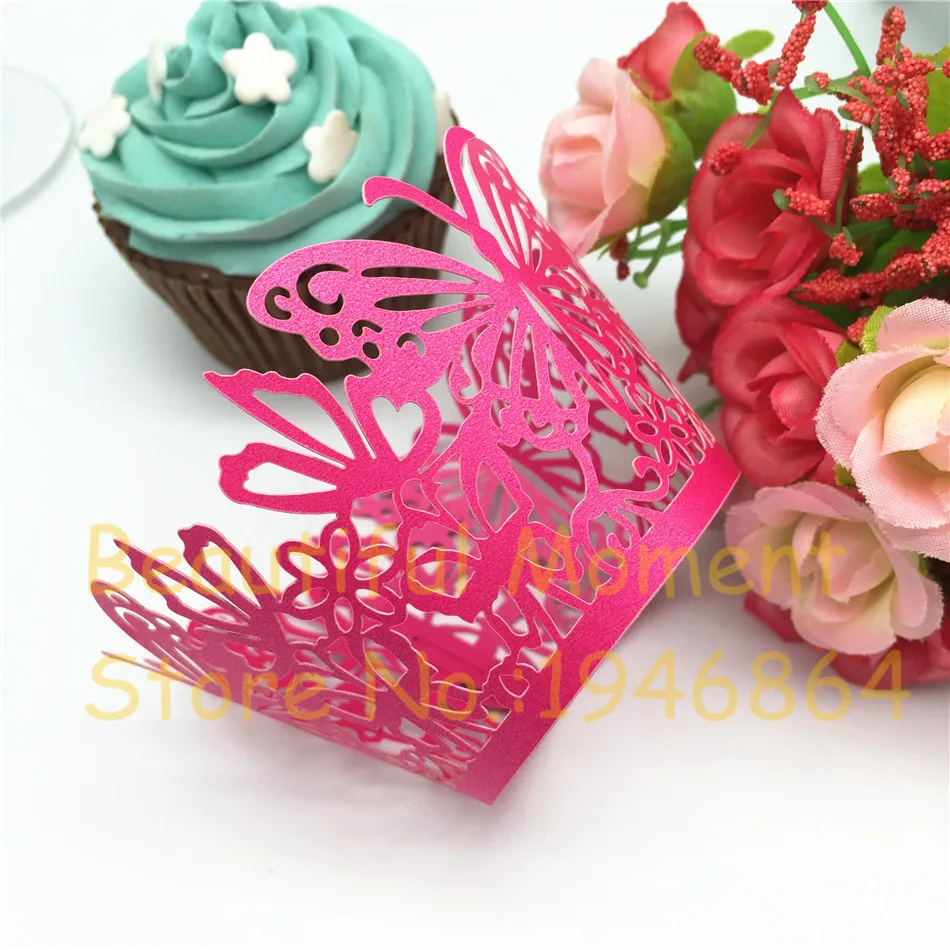 

50pcs/lot Butterfly Lace Laser Cut Cupcake Wrapper Liner Baking Cup Hollow Paper Cake Cup DIY Baking Fondant Cupcake Dropship