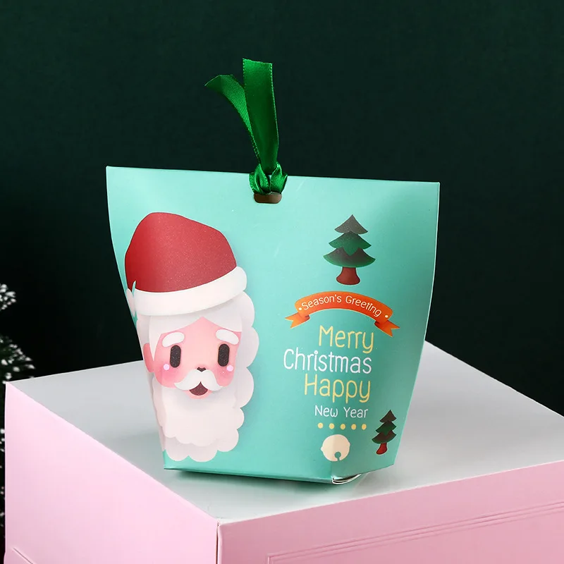 

Christmas Gift Box European Creative Candy Snack Packaging Box With Ribbon Gift Box Food Grade Cardboard Wear-Resistant Durable