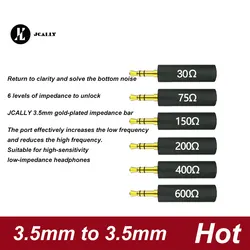 Spina di impedenza auricolare conduttore JCALLY 30 75 150 200 400 600 ohm resistenza dell'adattatore per la cancellazione del rumore ridurre la spina del filtro antirumore