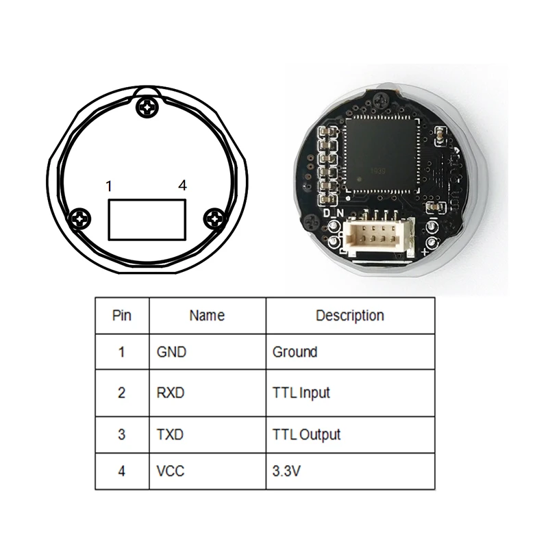 GM60-S UART Round Small Ring Indicator Light LED Controlled 1D/QR/2D Bar Code Scanner QR Code Barcode  Scanner Module