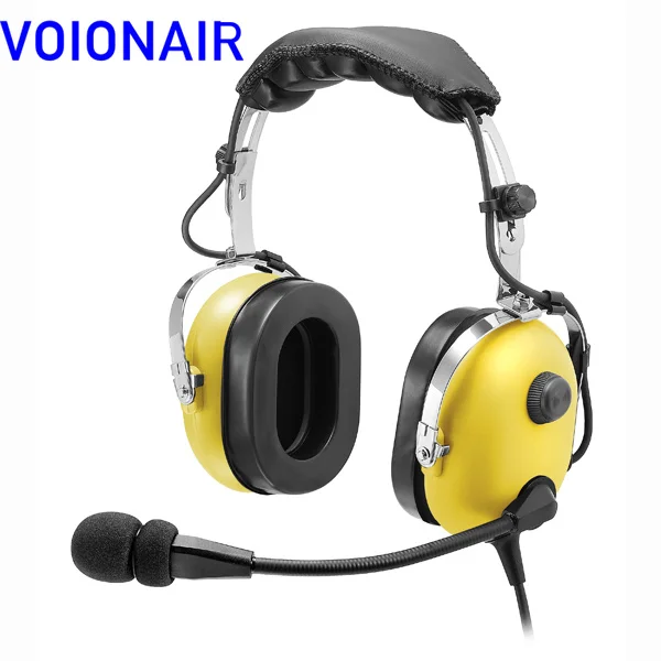 VOIONAIR Yellow Headset PNR (Passive Noise Reduction) Aviation Headset IN-1000