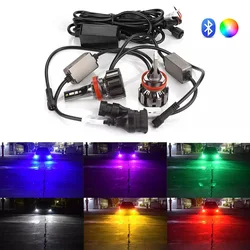 APP Bluetooth Control RGB H11 LED Car LED Headlight H4 H7 HB3 HB4 Turbo LED Car Lights Changeable H1 H3 H8 H9 9005 H11 LED Bulbs