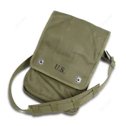 US Map Case Shoulder Bag Canvas Olive Green WW2 Reproduction